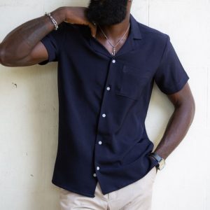 Eccentric Blue Camp Collar Shirt