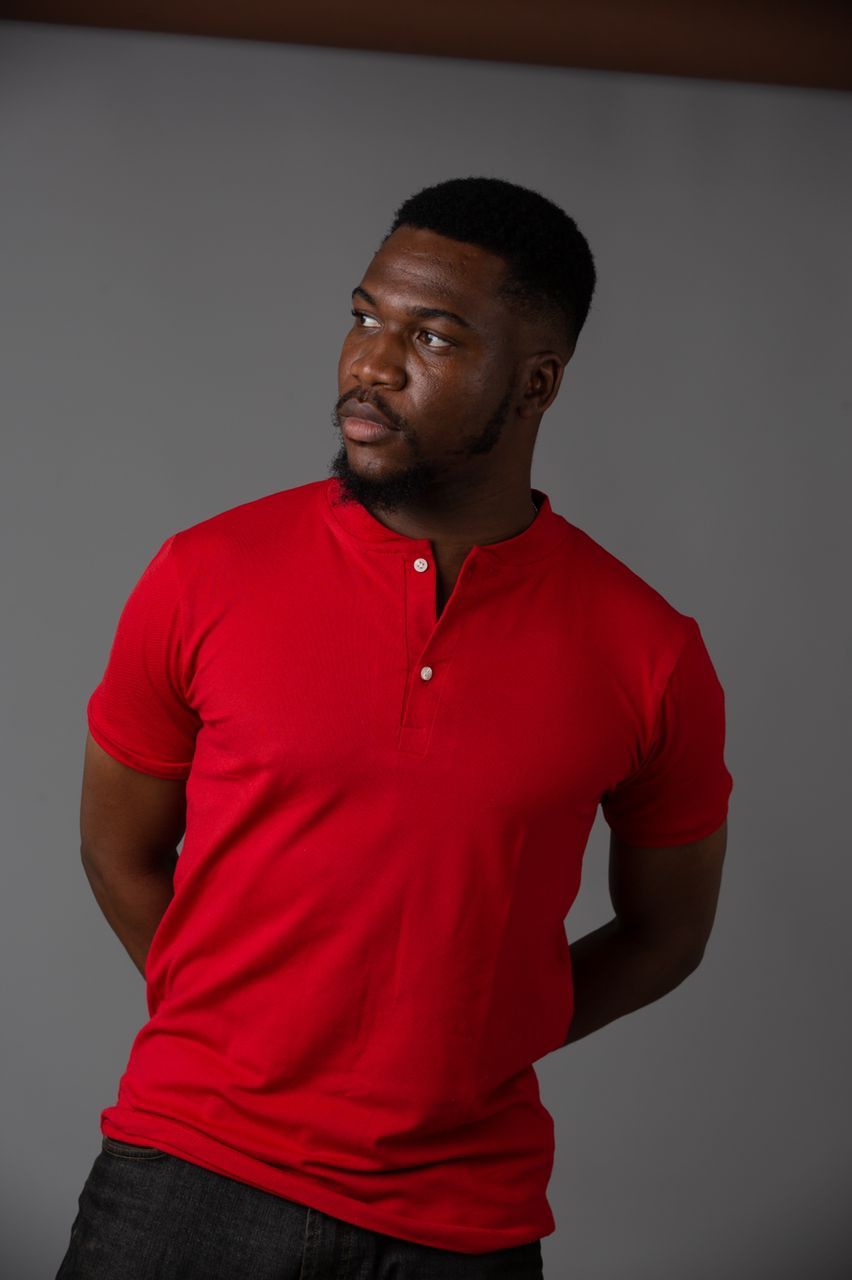 Eccentric Red Plain T Shirt