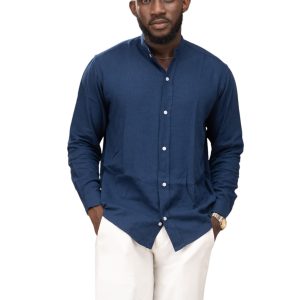 DEO APPAREL Blue Linen Shirt