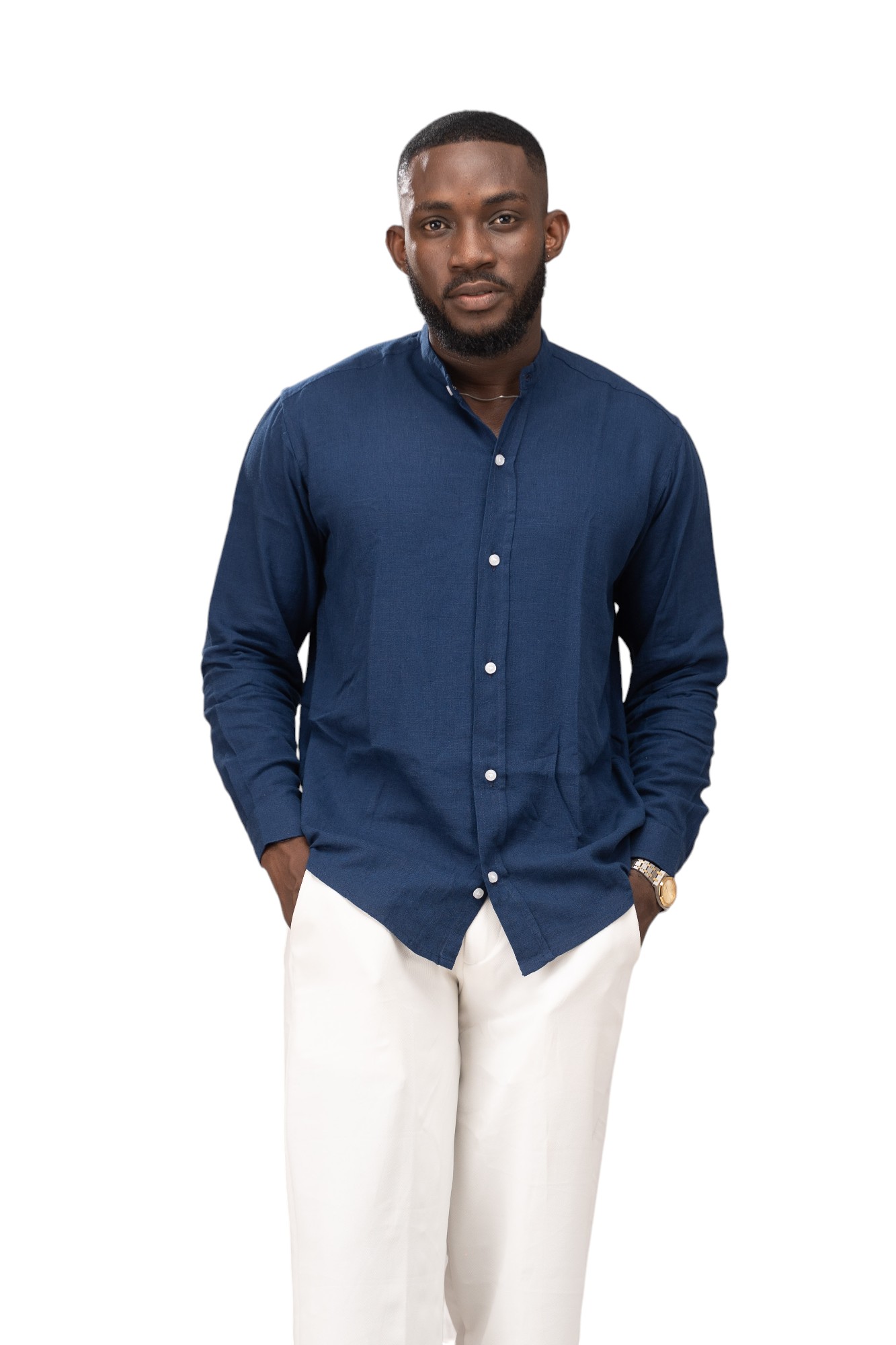 DEO APPAREL Blue Linen Shirt