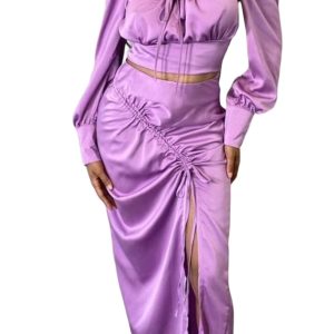 MISKAY Lavender Satin 2-Piece Set