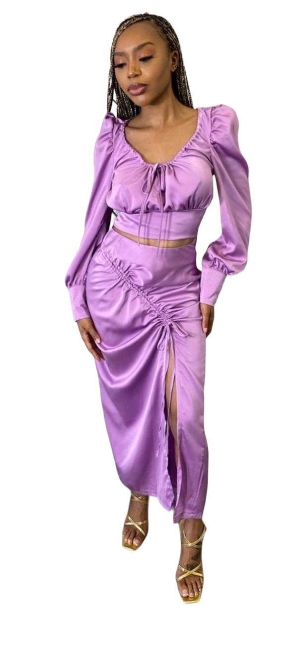 MISKAY Lavender Satin 2-Piece Set